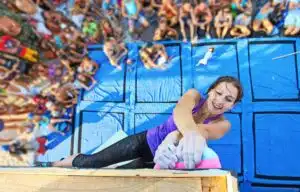 woman competition climbing