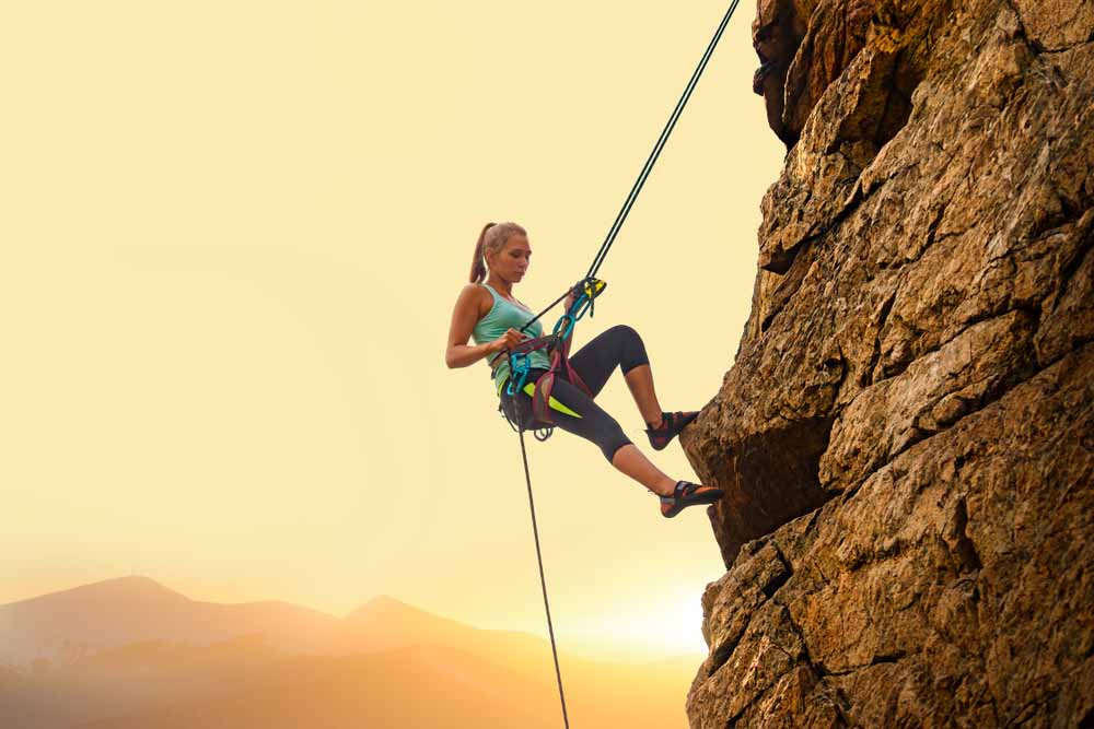 woman abseiling