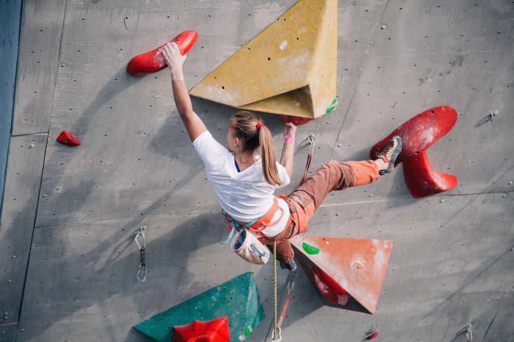 indoor woman sport climbing