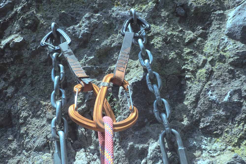 sport climbing top tope anchor with bolts