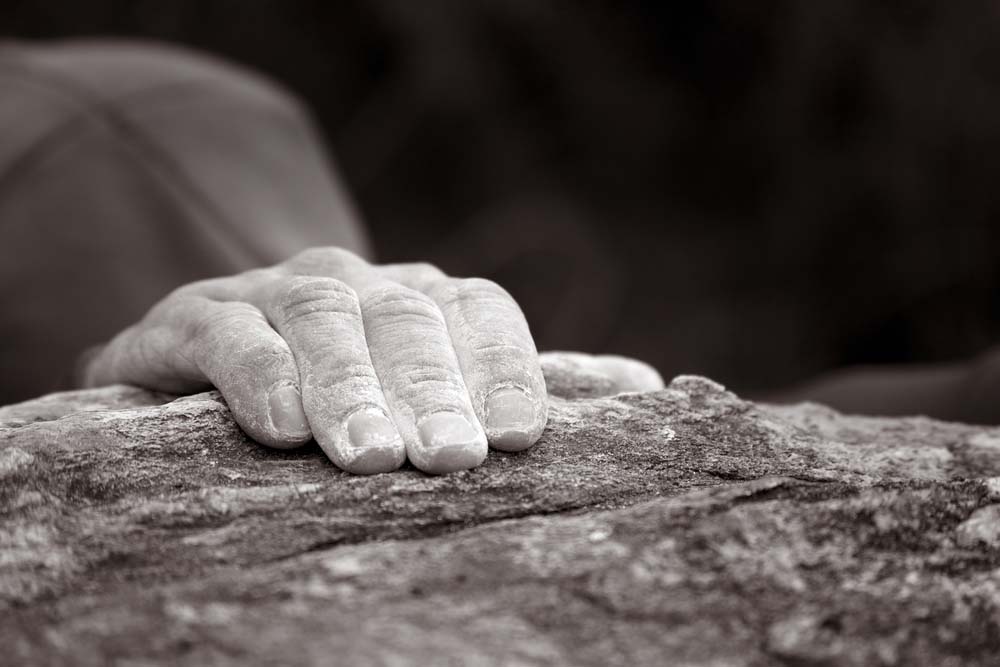 palming rock climbing grip type