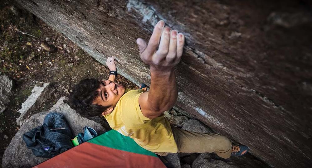 Aidan Roberts on one of many famous rock climbs