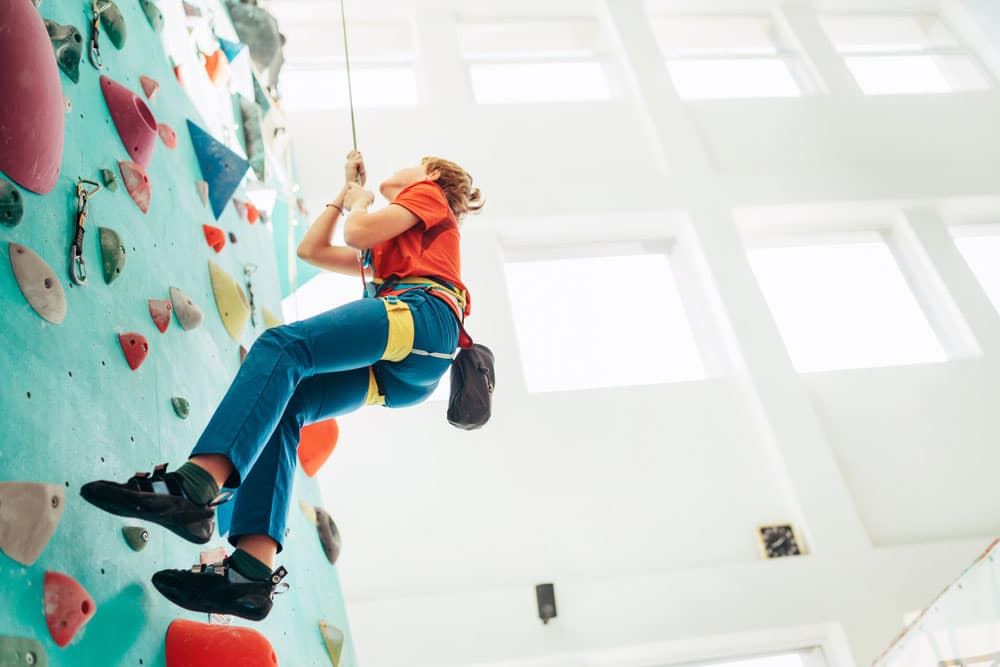 young boy on autobelay