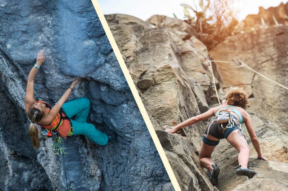 women rope tope vs lead climbing