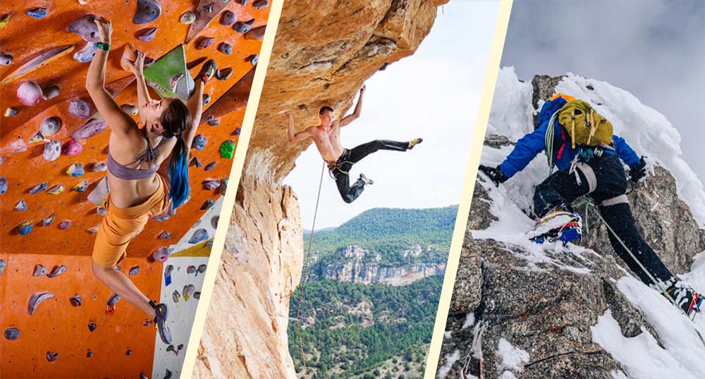 different types of climbing
