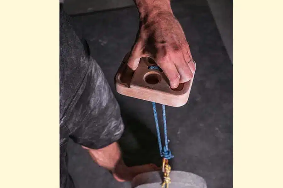 tension climbing pinch block used by climber