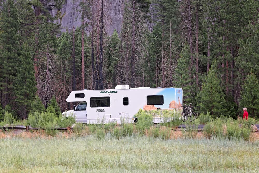 camper van in yosemite